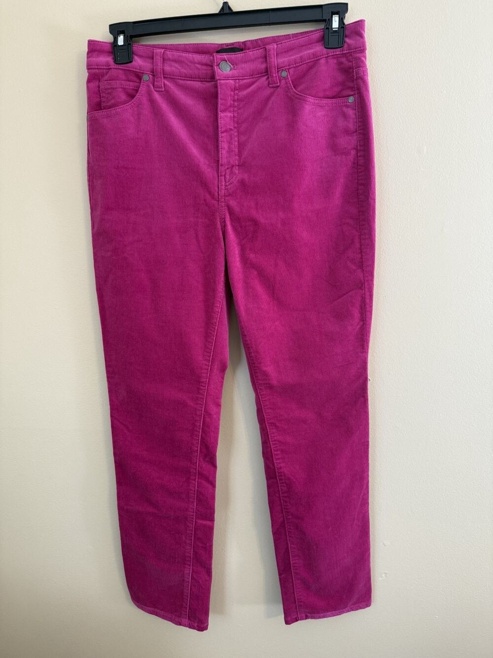 Talbots Corduroy Straight Leg Pant Berry 10 Petite Fall Barbiecore Jewel Tone